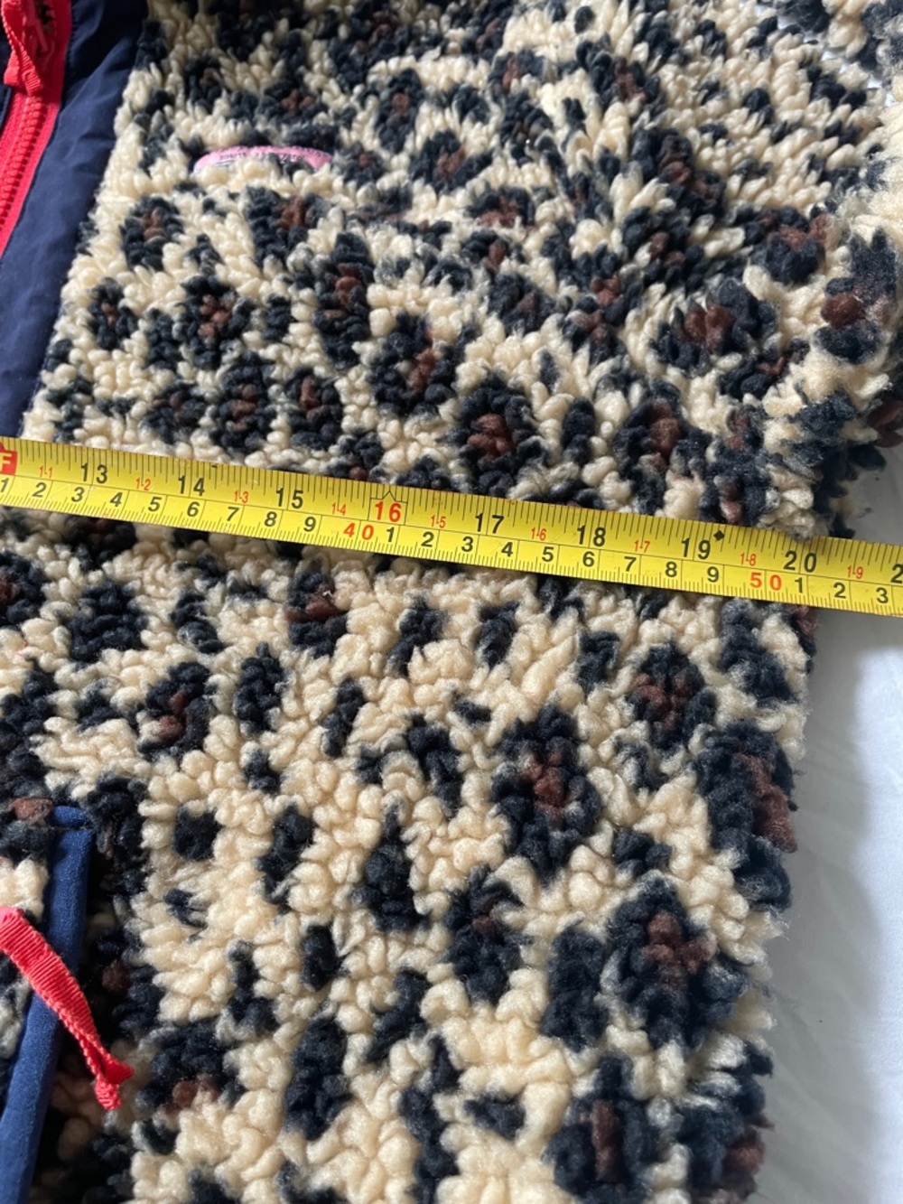 Vineyard Vines Leopard Sherpa Pullover in Cream, Black & Red - Picture 14 of 14